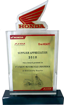 PT ASTRA HONDA MOTOR SUPPLIER APPRECIATION 2010
